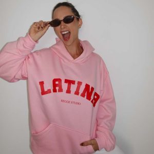 latina hoodie pink